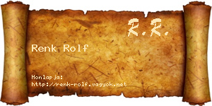 Renk Rolf névjegykártya